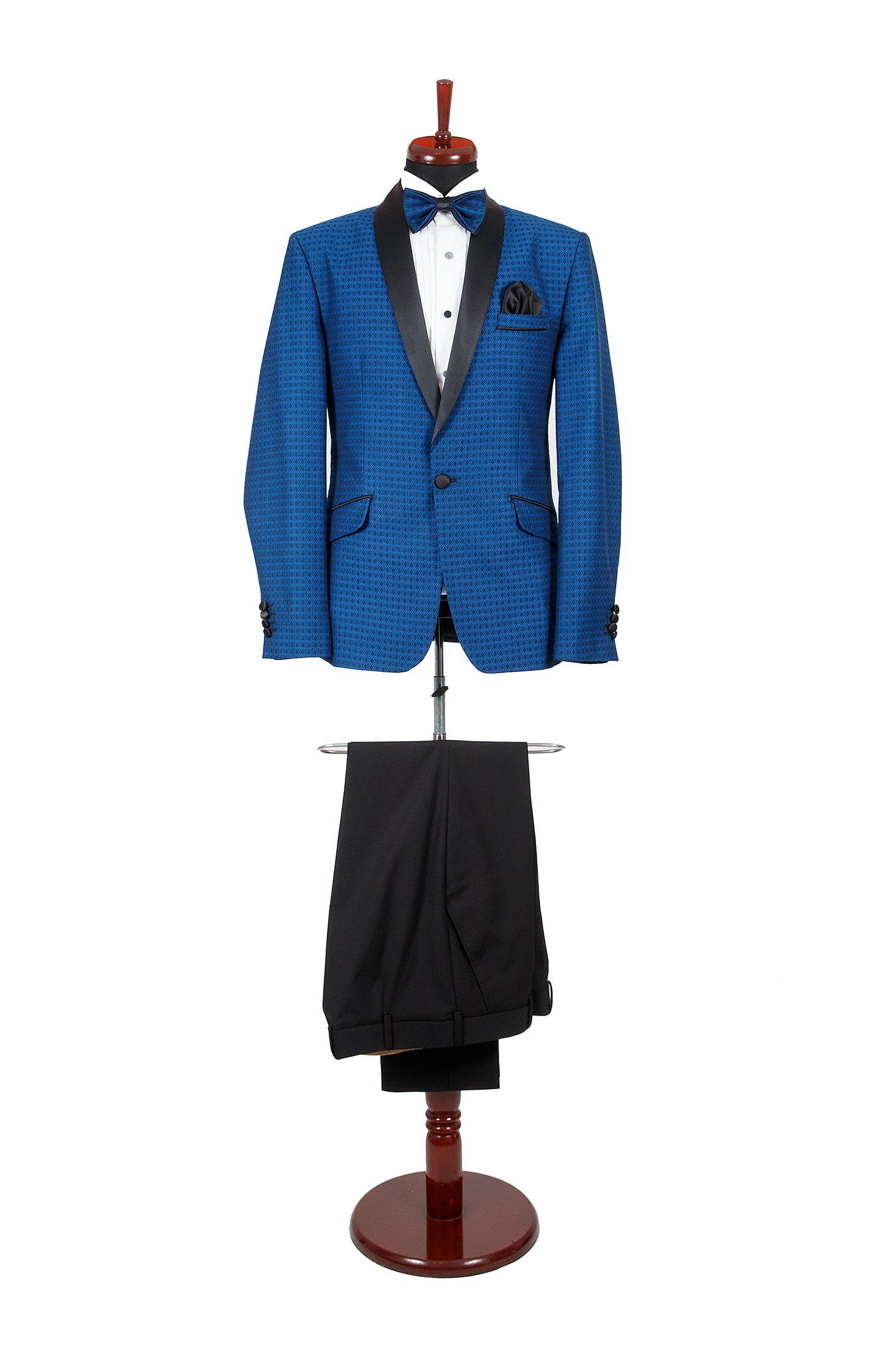 Costum ceremonie satinat albastru