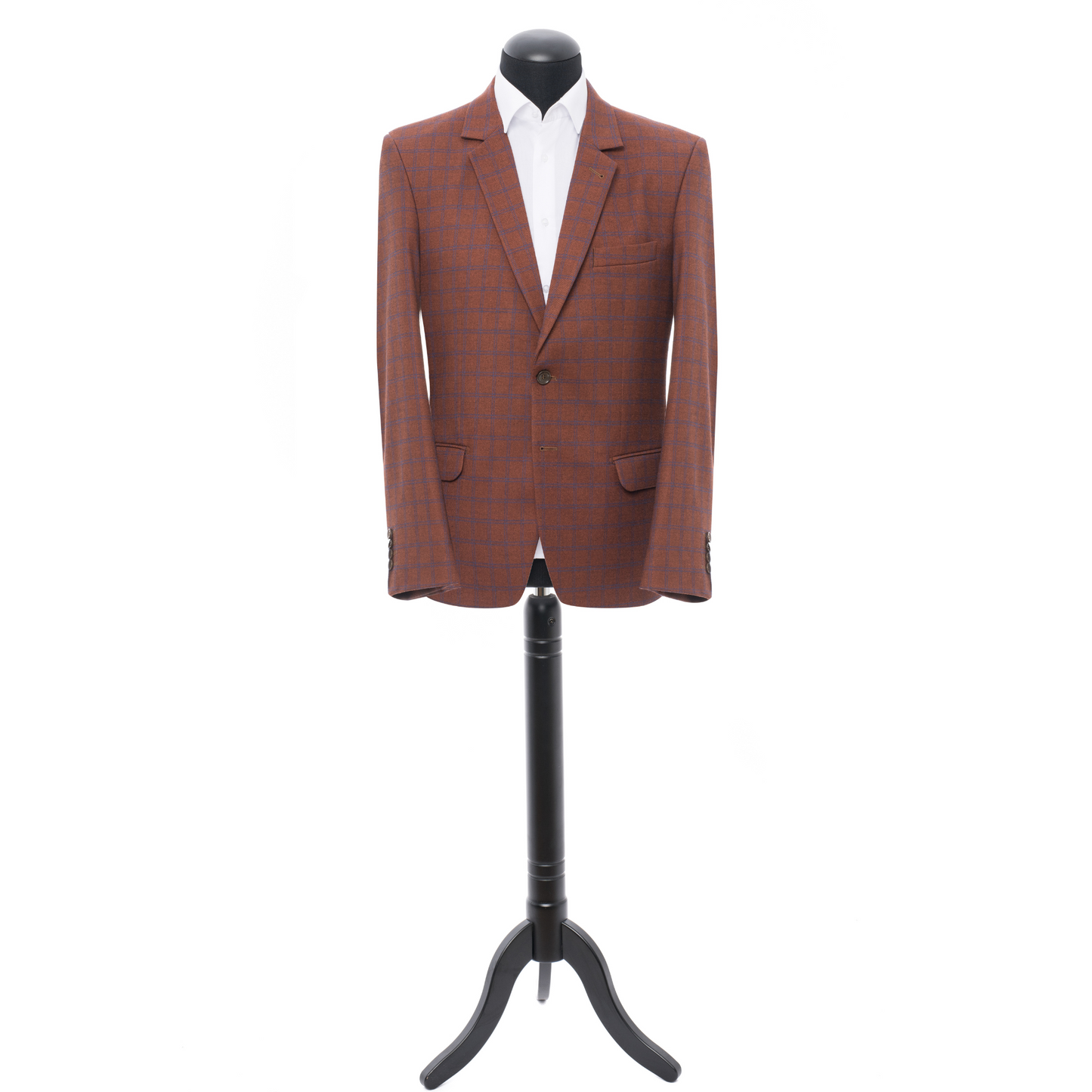 Sacou slim maro în carouri