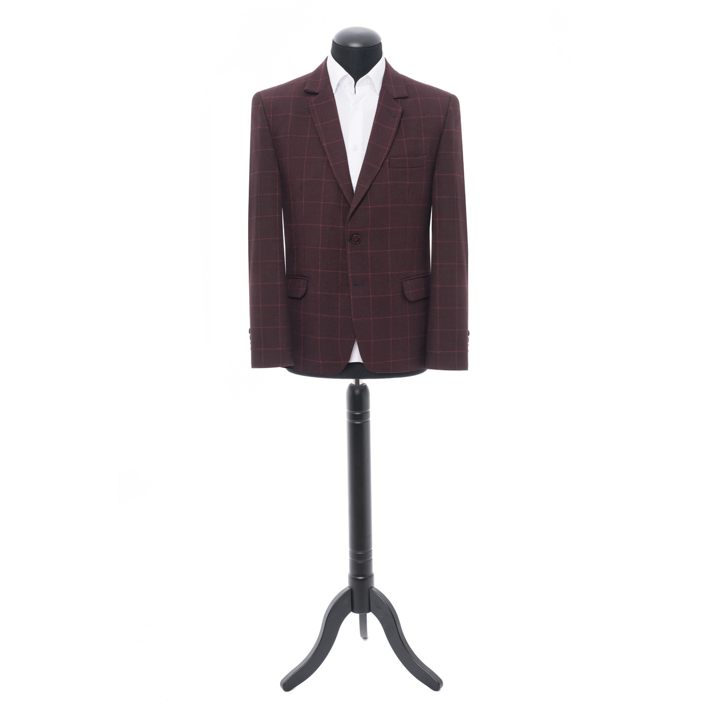 Sacou slim cu carouri maro